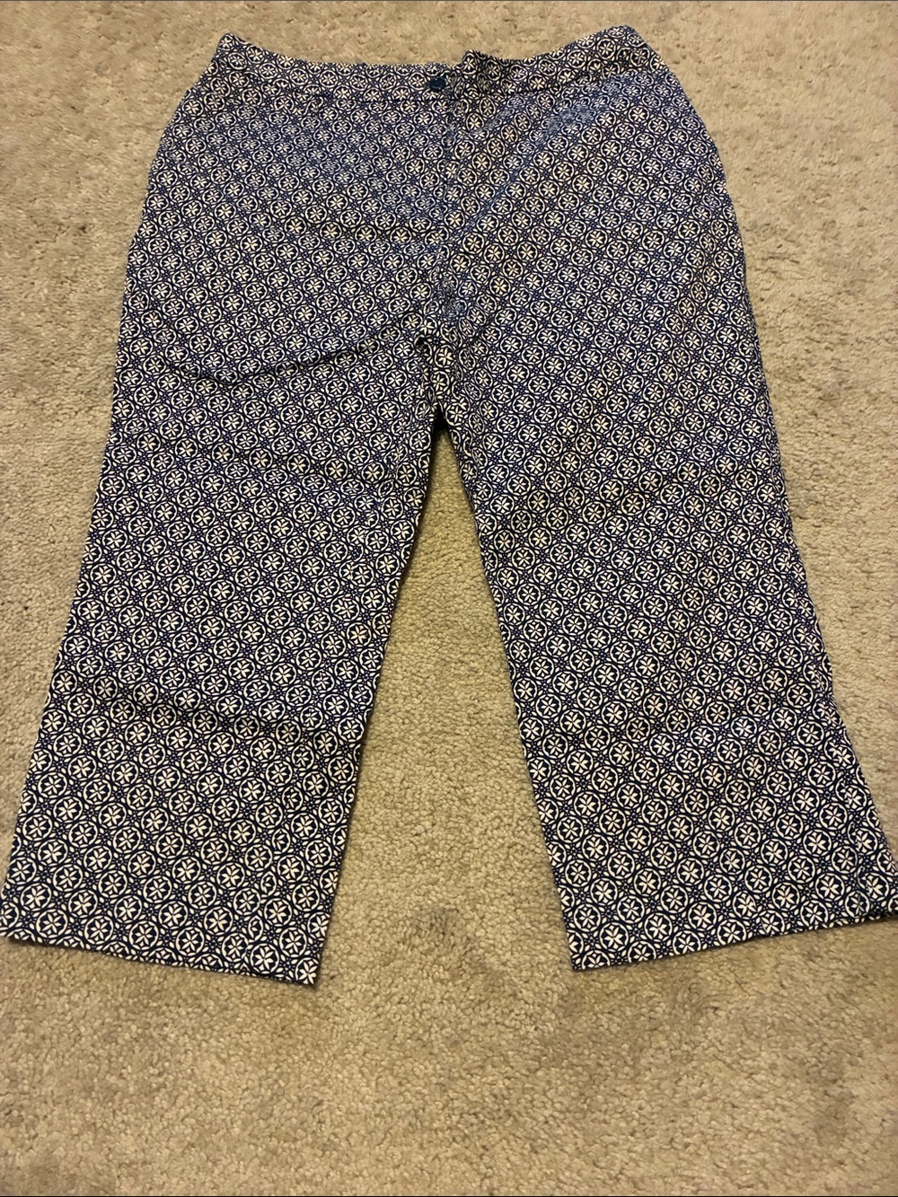 Women's Blue Printed Stretch in the waist pants